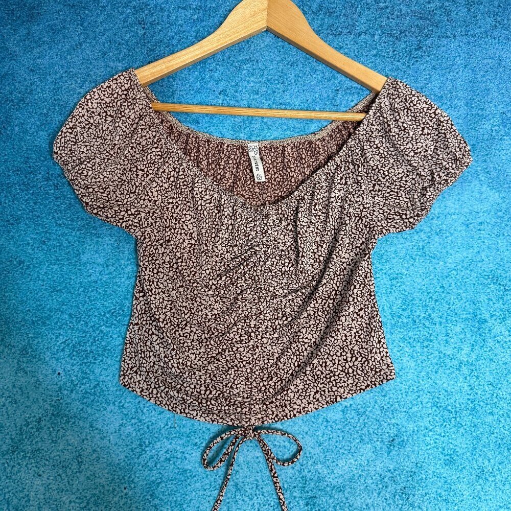 Vintage 7 day WKND Top Sz M Floral Type Babydoll Stretch Fairy Boho Y2K USA Made